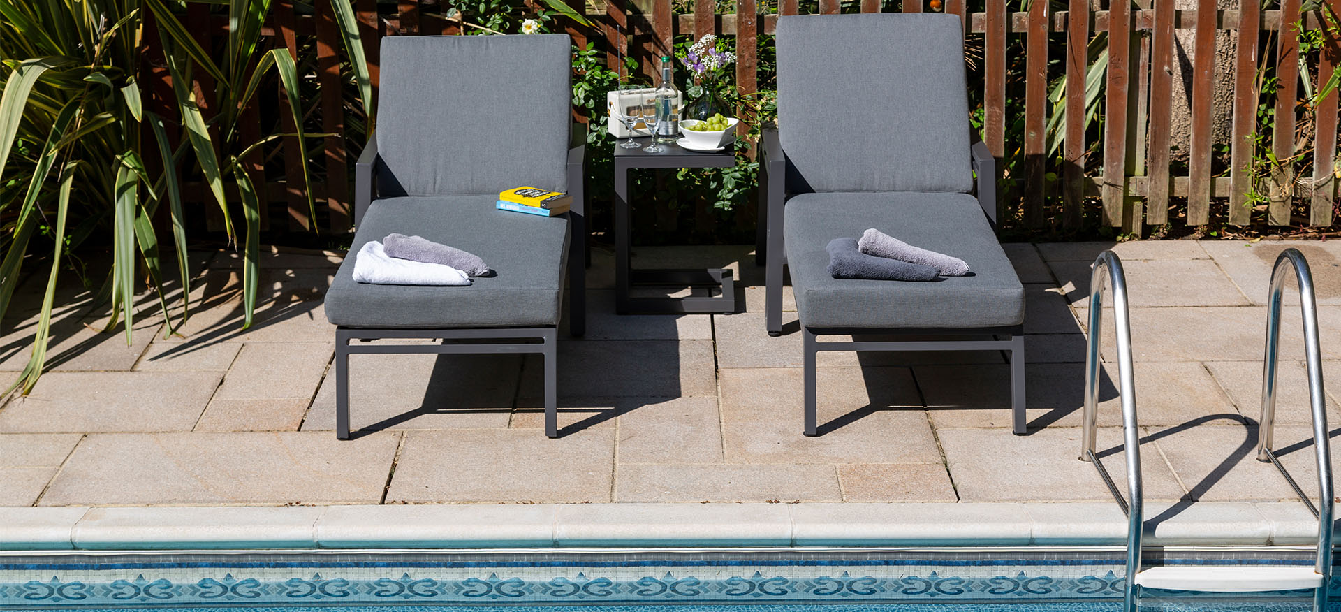 Ashbury Aluminium Frame Sunlounge Set